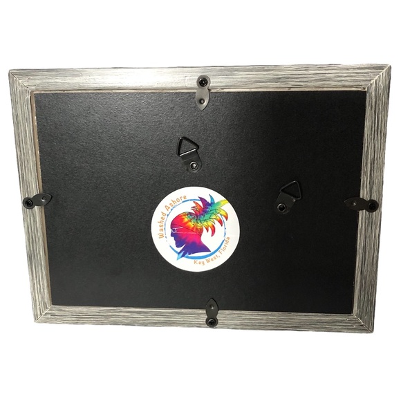 Sea Glass Art Beach Ocean Print Prosecco Wine Tropical Framed Natural Grey - Picture 5 of 9